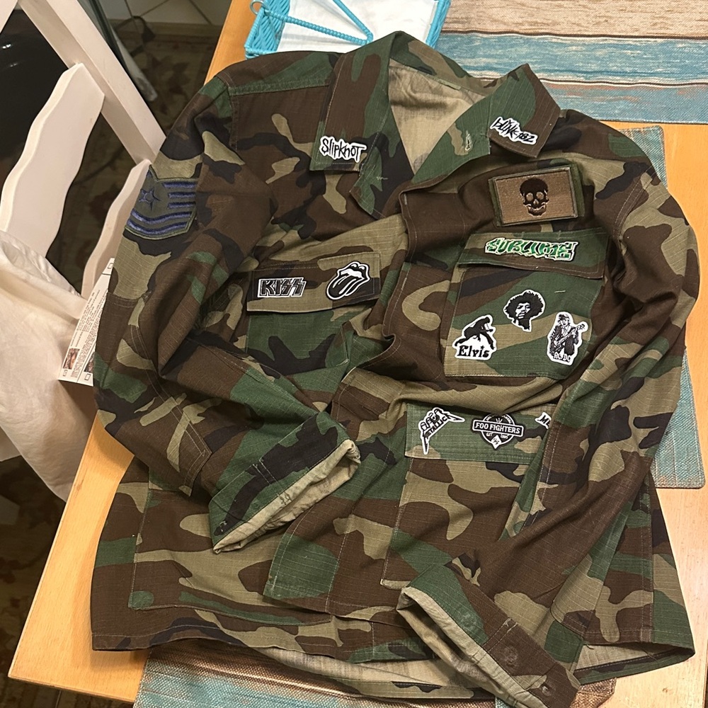 Camouflage Jacket with Patches